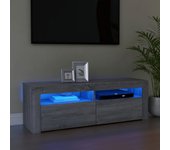 Mueble de tv | mueble de salón | mesa de tv con luces led gris sonoma 120x35x40 cm cfw84551
