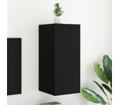 Mueble de tv de pared | mueble de salón | mesa de tv con luces led negro 30,5x35x70 cm cfw44052