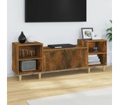 Mueble para tv | mueble de salón | mesa de tv madera contrachapada roble ahumado 160x35x55 cm cfw64342