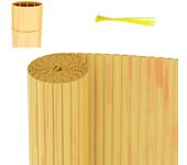 Pvc canisse, para jardín balcón valla cortavientos, privacidad, con abrazadera de cable bambú 80 x 900cm