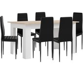 Pack mesa de comedor o cocina admiral + 4 sillas en polipiel/metal c05