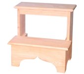 Escalera de madera. en crudo, para pintar. 2 peldaños. medidas (ancho/fondo/alto): 40*30*40 cms.
