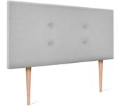 Dhome cabecero de tela aqualine con 2 hileras de botones 105x105cm con patas camas 105 - gris perla