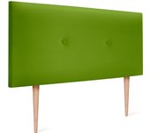 Dhome cabecero de polipiel liso con botones 105x105cm con patas camas 105 - verde