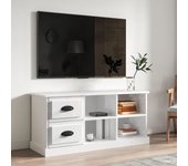 Mueble de tv | mueble de salón | mesa de tv madera contrachapada blanco brillo 102x35,5x47,5cm cfw49665