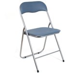 The secret home - silla plegable gris de aluminio - 79x46cm - asiento acolchado con estructura metálica - ideal para despacho, cocina, salón o terraza
