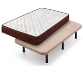 Colchón viscosoft ergos 15 + base tapizada beige con 6 patas de 25 cm | medidas: 105x180x15 cm