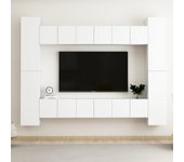 Juego de 10 piezas mueble para tv | mueble de salón | mesa de tv de aglomerado blanco cfw21125