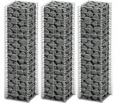 Juego de cestas para gaviones 3 piezas alambre galvanizado 25 x 25 x 100 cm