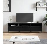 Mueble de tv | mueble de salón | mesa de tv madera contrachapada negro 150x30x44,5 cm cfw87040
