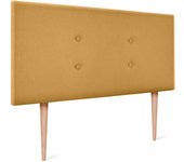 Dhome cabecero de tela aqualine con 2 hileras de botones 110x105cm con patas camas 105 - mostaza