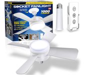 Socket fan light original - ventiladores de techo con luces y mando a distancia, repuesto para bombilla 1000 lúmenes / 5000 kelvins