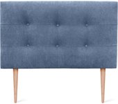 Dhome cabecero de tela aqualine capitoné 110x115cm con patas camas 105 - azul