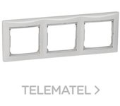 Placa 3 elemento horiz.bl./plata