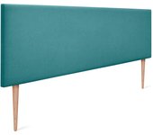 Dhome cabecero de tela aqualine liso 150x105cm con patas camas 150 - turquesa