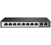 Enlace extra perses | conmutador poe | 8x gigabit poe/poe+, 2x gigabit de enlace ascendente rj45, 96w