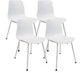 Pack de 4 sillas de diseño moderno fabricadas en polipropileno para comedor - 80 x 44,5 x 54 cm - blanco