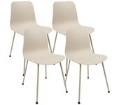 Pack de 4 sillas de diseño moderno fabricadas en polipropileno para comedor - 80 x 44,5 x 54 cm - beige