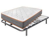 Colchón viscoelástico confort luxe + somier apolo | medida: 120x190 cm | con 5 patas de 32 cm