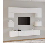 Set de 8 piezas muebles para tv | mueble de salón | mesa de tv madera contrachapada blanco cfw71715