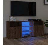 Mueble de tv | mueble de salón | mesa de tv con luces led marrón roble 120x30x50 cm cfw33997