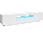 Mueble tv con luces led blanco 180x35x40 cm
