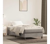 Somier de muelles gris claro 90x190 cm terciopelo