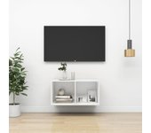 Mueble de pared para tv | mueble de salón | mesa de tv madera contrachapada blanco 37x37x72 cm cfw84601