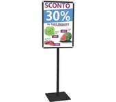 Danieli store | expositor de pie para carteles con marco abatible 50x70 cm | expositor con base cuadrada - negro