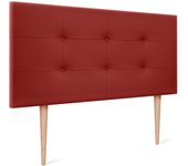 Dhome cabecero de polipiel capitoné 105x115cm con patas camas 105 - rojo
