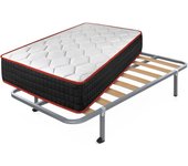 Colchón viscoelástico cool viscofresh + somier hades con 4 patas cuadradas de 32 cm | medidas: 105x200 cm