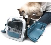 Transportín pet cabrio color azul catit