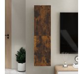 Mueble para tv de pared | mueble de salón | mesa de tv color roble ahumado 30,5x30x110 cm cfw25213