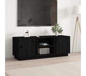 Mueble de tv | mueble de salón | mesa de tv madera maciza de pino negro 110x35x40,5 cm cfw35179