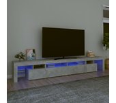 Mueble de tv | mueble de salón | mesa de tv con luces led gris hormigón 260x36,5x40 cm cfw88654
