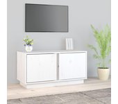 Mueble de tv | mueble de salón | mesa de tv madera maciza de pino blanco 80x35x40,5 cm cfw93106