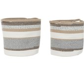 Juego de cestas dkd home decor algodón jute (40 x 40 x 40 cm)