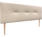Dhome cabecero de polipiel con botones 135x105cm con patas camas 120/135 - beige