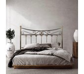 Cabecero de forja córdoba, color negro oro cabezal para cama de 105 cm, cama juvenil (110 cm x 125 )