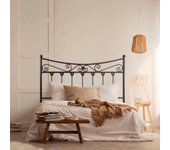 Cabecero de forja córdoba, color negro chocolate cabezal para cama de 105 cm, cama juvenil (110 cm x 125 )
