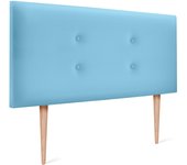 Dhome cabecero de polipiel con 2 hileras de botones 110x105cm con patas camas 105 - celeste
