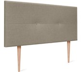 Dhome cabecero de lino natural con botones 110x105cm con patas camas 105 - tierra