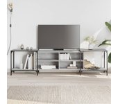 Mueble de tv | mueble de salón | mesa de tv madera de ingeniería gris sonoma 203x37x50 cm cfw56500