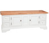 Biscottini mueble tv shabby blanco 150 x 56 x 51 cm made in italy | mueble tv madera maciza de tilo | mueble tv salón | mueble tv