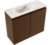 Mondiaz ture-dlux 60cm mueble fondo reducido rust. eden lavabo posición izquierda frappe. 1 orificio.
