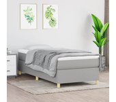 Somier de muelles gris claro 90x190 cm tela