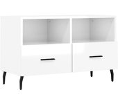 Mueble tv blanco brillo 80x36x50 cm madera contrachapada