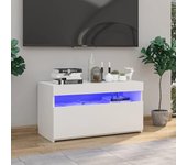 Mueble de tv | mueble de salón | mesa de tv con luces led blanco 75x35x40 cm cfw52125