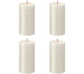 Bolsius velas rústicas shimmer 4 unidades marfil 130x68 mm