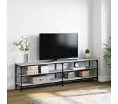 Mueble tv | mueble de salón | mesa de tv metal y madera contrachapada gris sonoma 180x30x50 cm cfw44705